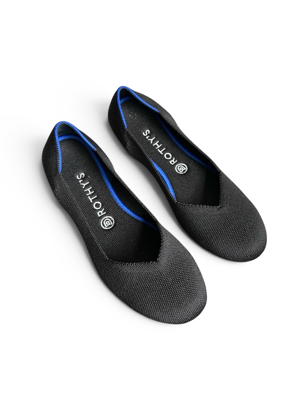 Rothy’s Round Toe Knit Ballet Flat in Black Size 10